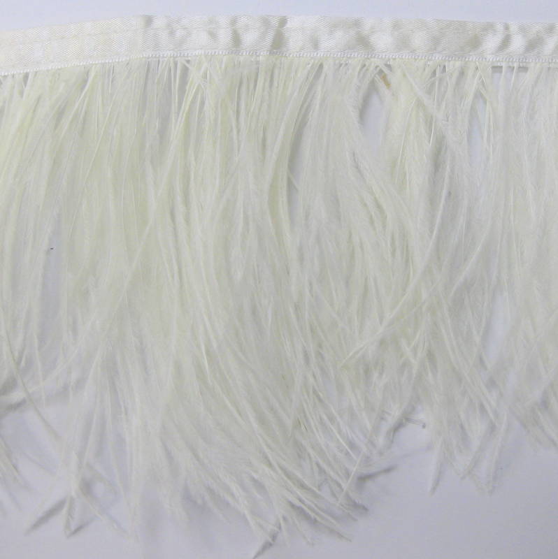 OSTRICH FRINGE WHITE